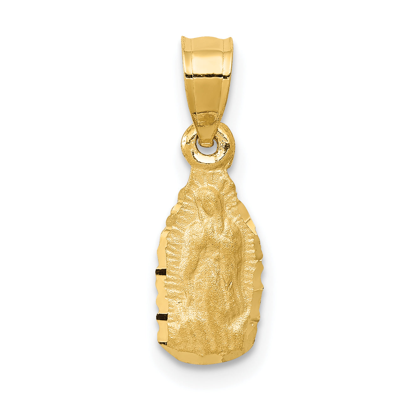 14K Gelbgold Satiniert & Diamantiert Our Damen Of Guadalupe Anhänger