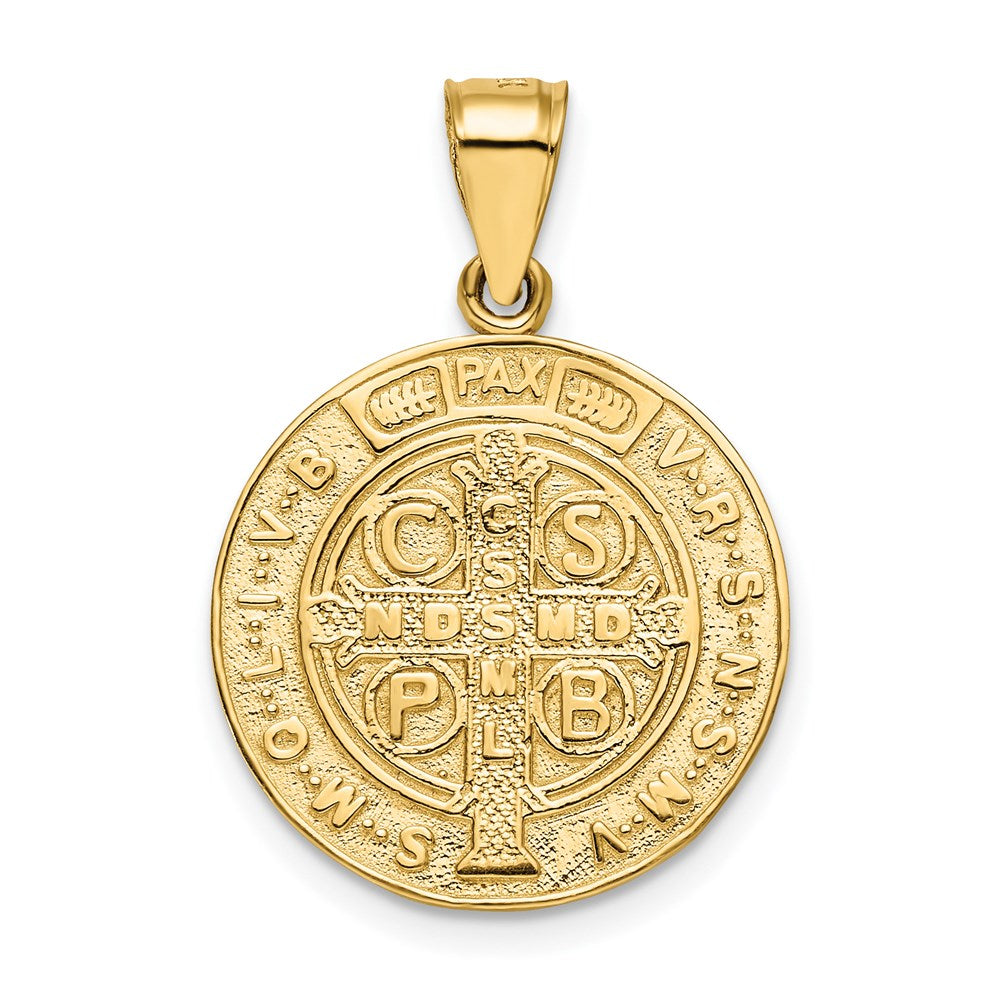 14K Gelbgold San Benito Anhänger, rund, zweiseitig