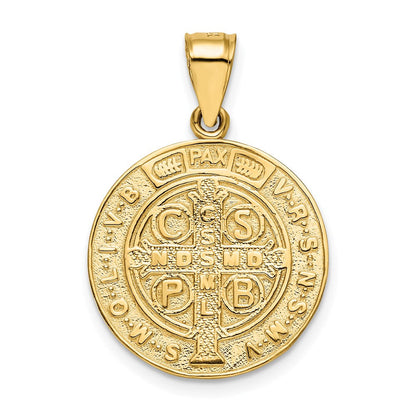 14K Gelbgold San Benito Anhänger, rund, zweiseitig
