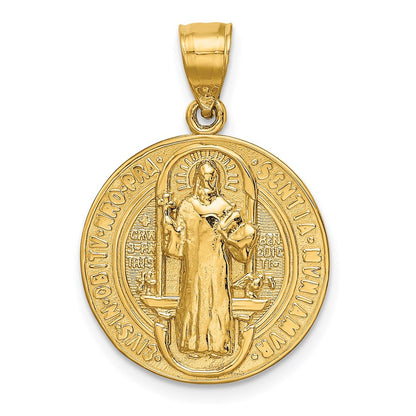 14K Gelbgold San Benito Anhänger, rund, zweiseitig