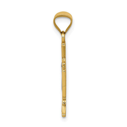14K Gelb- und Rhodiumgold teilmassiver Heiliger-Benedikt-Anhänger mit Rhodium