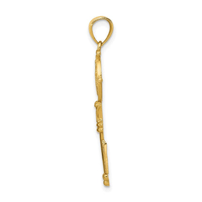 14K Gelbgold San Benito 2-sided Key Anhänger