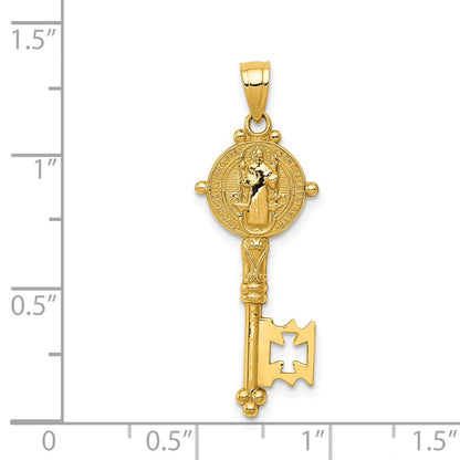 14K Gelbgold San Benito 2-sided Key Anhänger