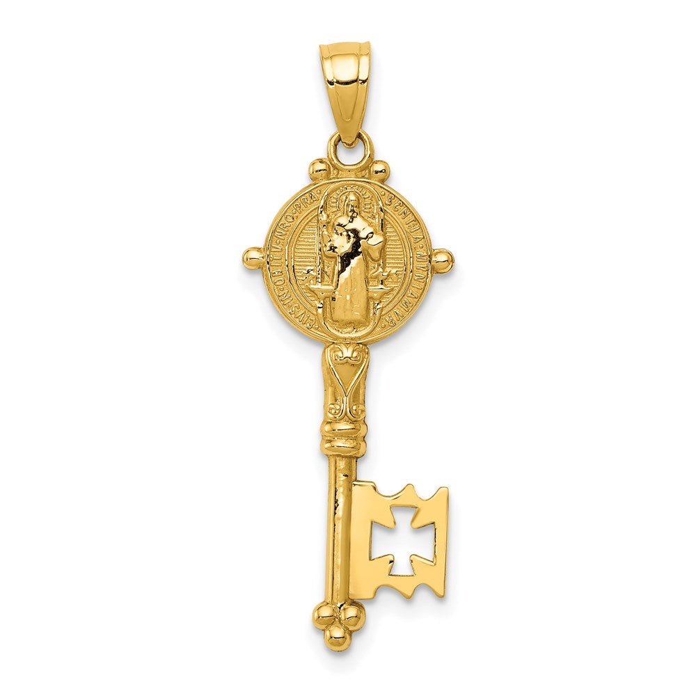 14K Gelbgold San Benito 2-sided Key Anhänger
