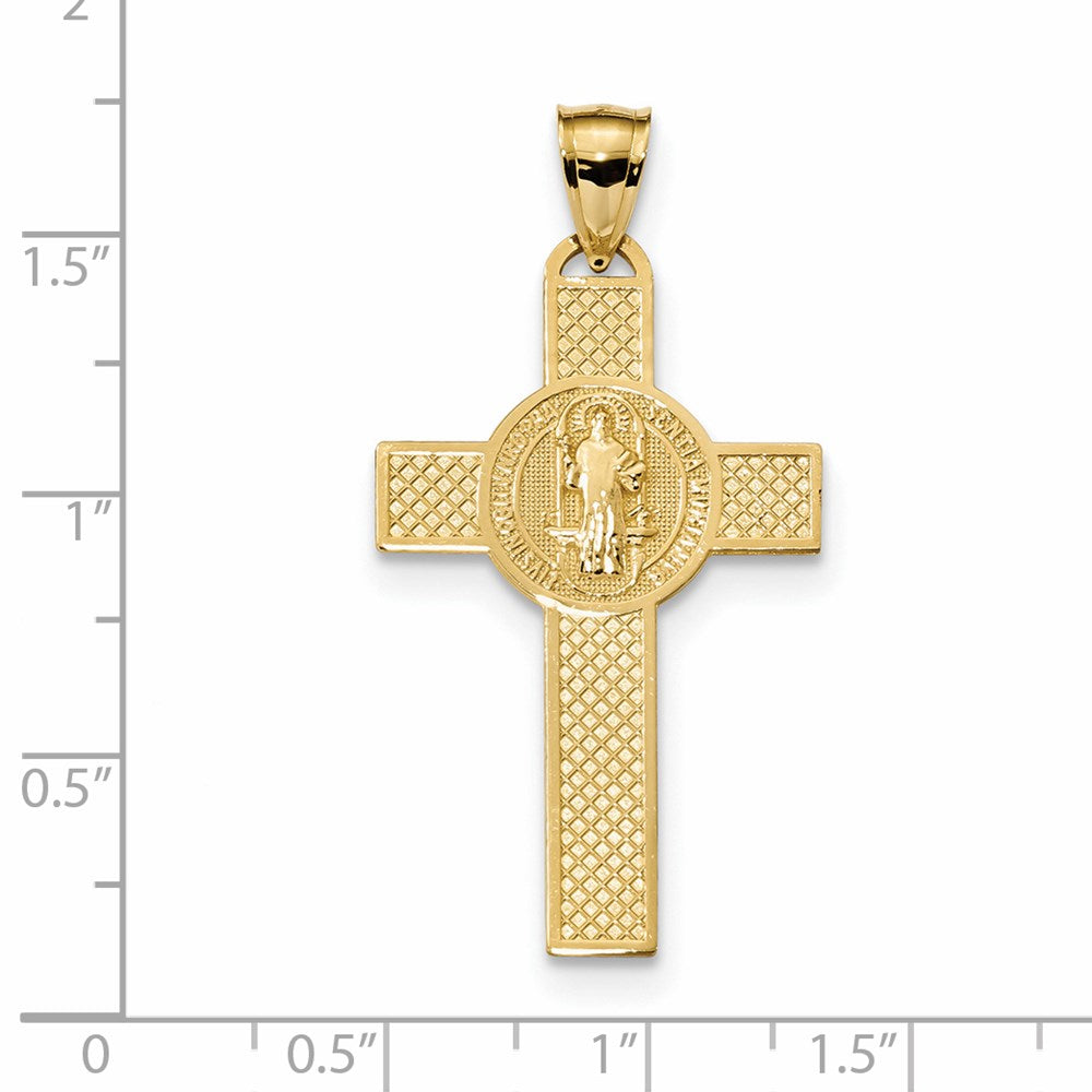 14K Gelbgold San Benito Zweiseitiges Kreuz-Anhänger
