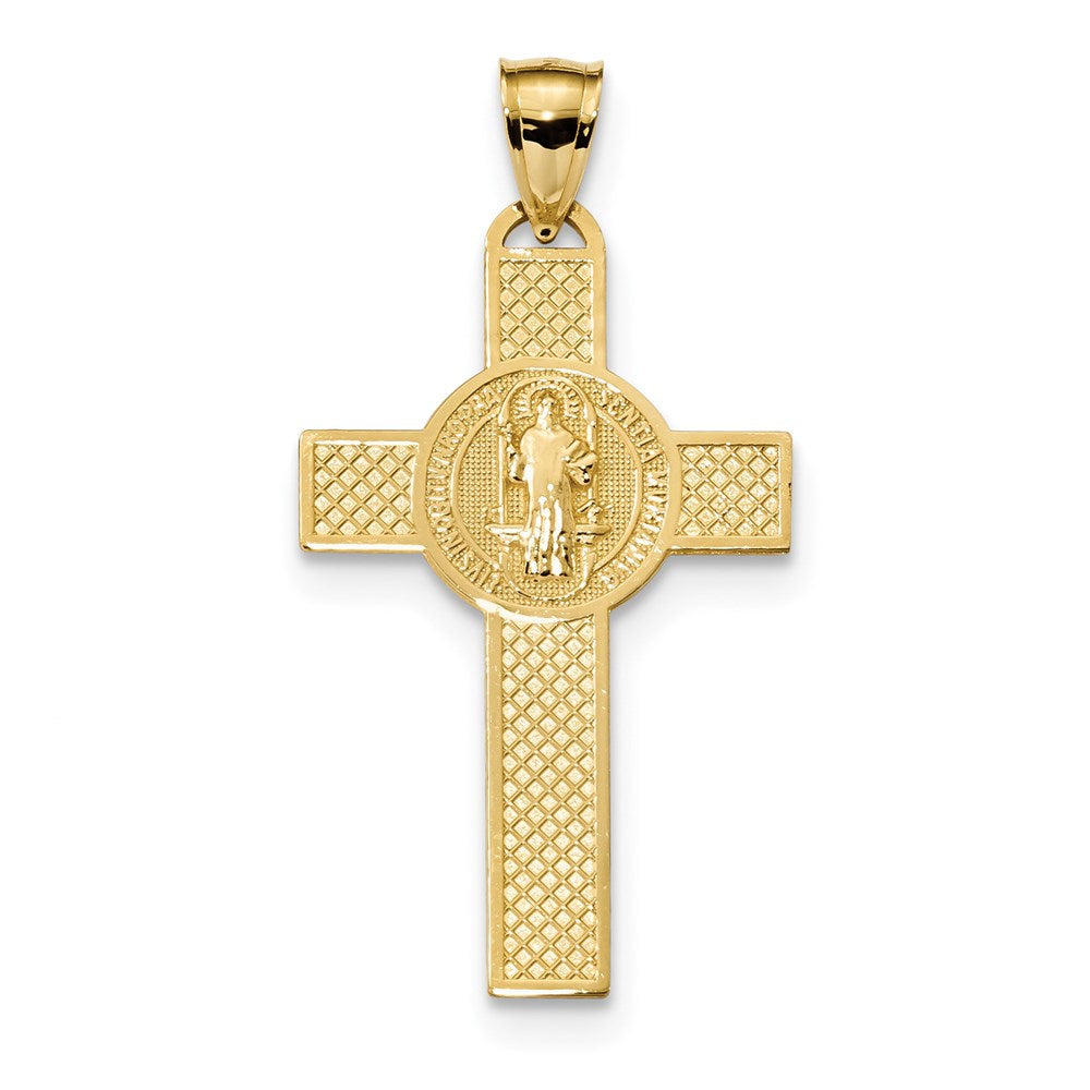 14K Gelbgold San Benito Zweiseitiges Kreuz-Anhänger