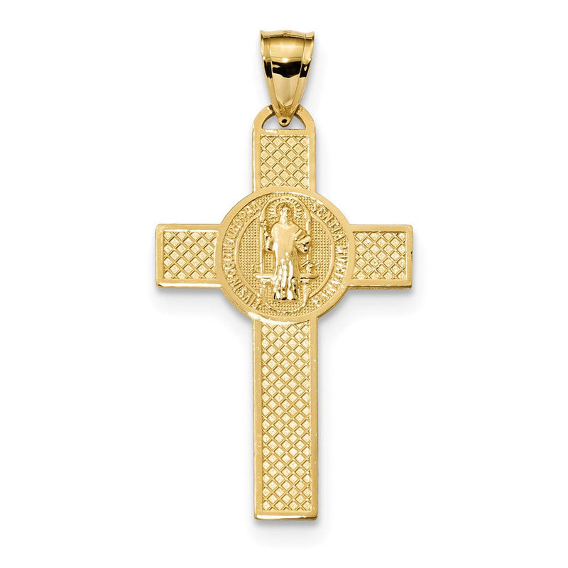 14K Gelbgold San Benito Zweiseitiges Kreuz-Anhänger
