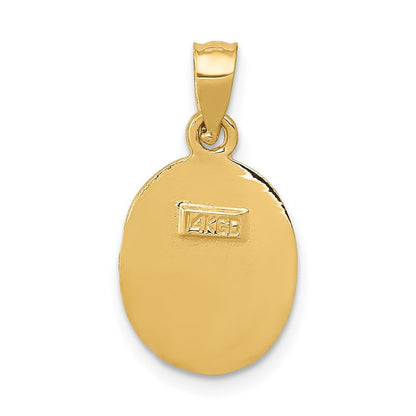 14K Gelbgold Satiniert / Diamantiert Taufe Anhänger