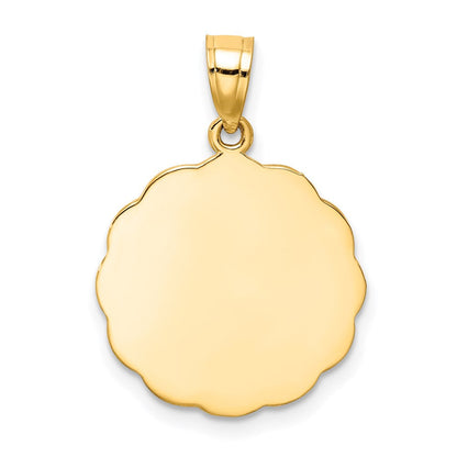 14K Gelb- und Rhodiumgold Taufanhänger mit Weiß- und Rosé-Rhodinierung
