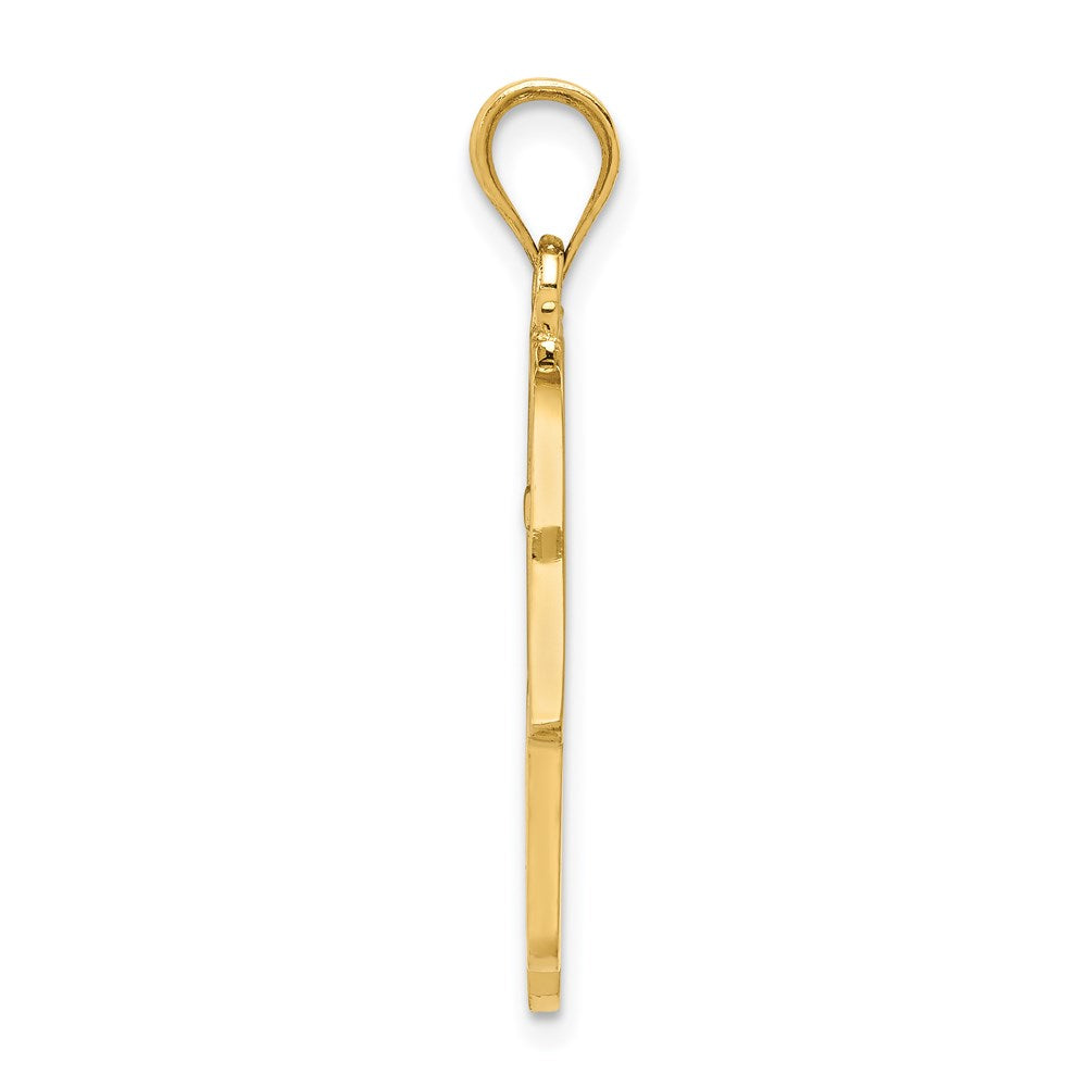 14K Gelbgold Polierter Filigran-Hamsa-Anhänger