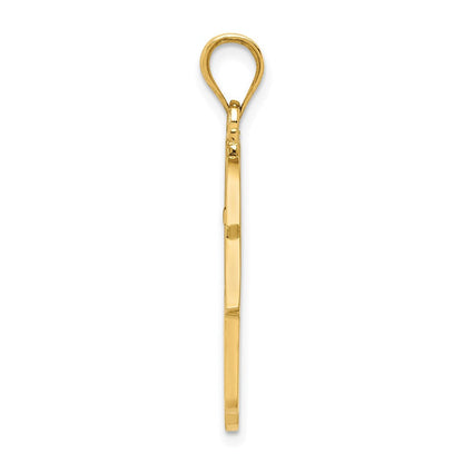 14K Gelbgold Polierter Filigran-Hamsa-Anhänger