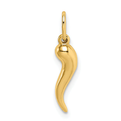 14K Gelbgold Hohl Italienisch Horn Anhänger