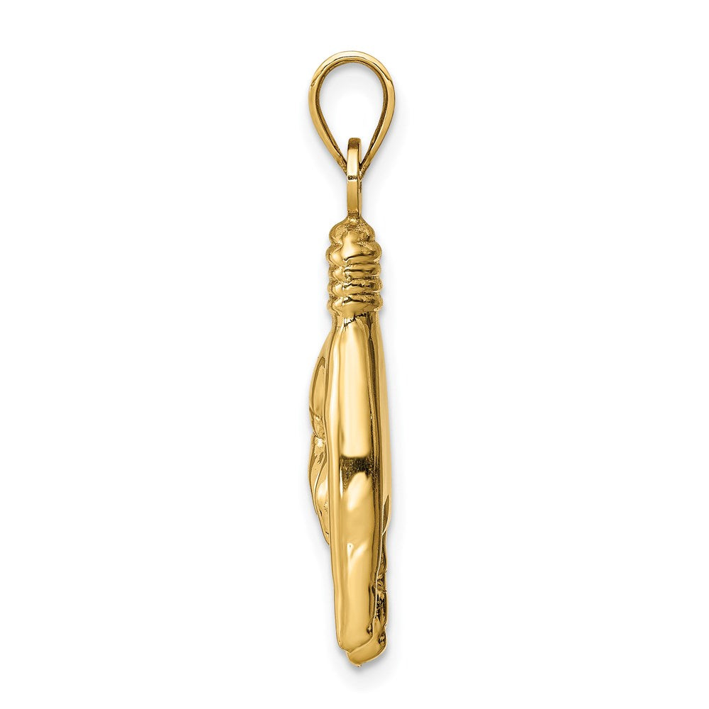 14K Gelbgold 3d Hohl Rock auf Zeichen Charm