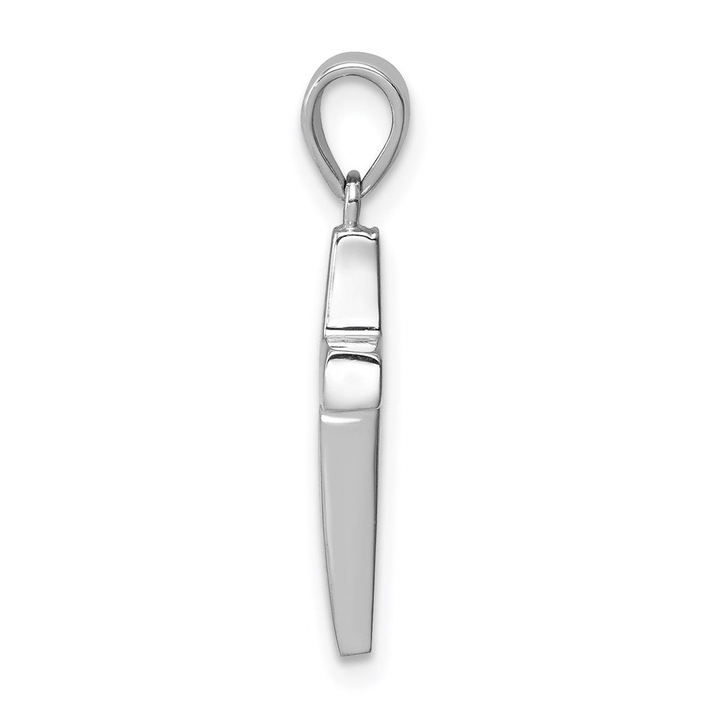 14K Weißgold Kreuz Anhänger