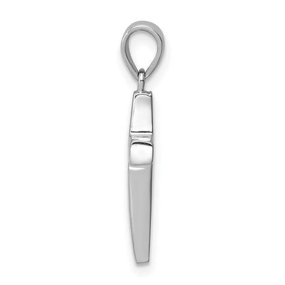 14K Weißgold Kreuz Anhänger