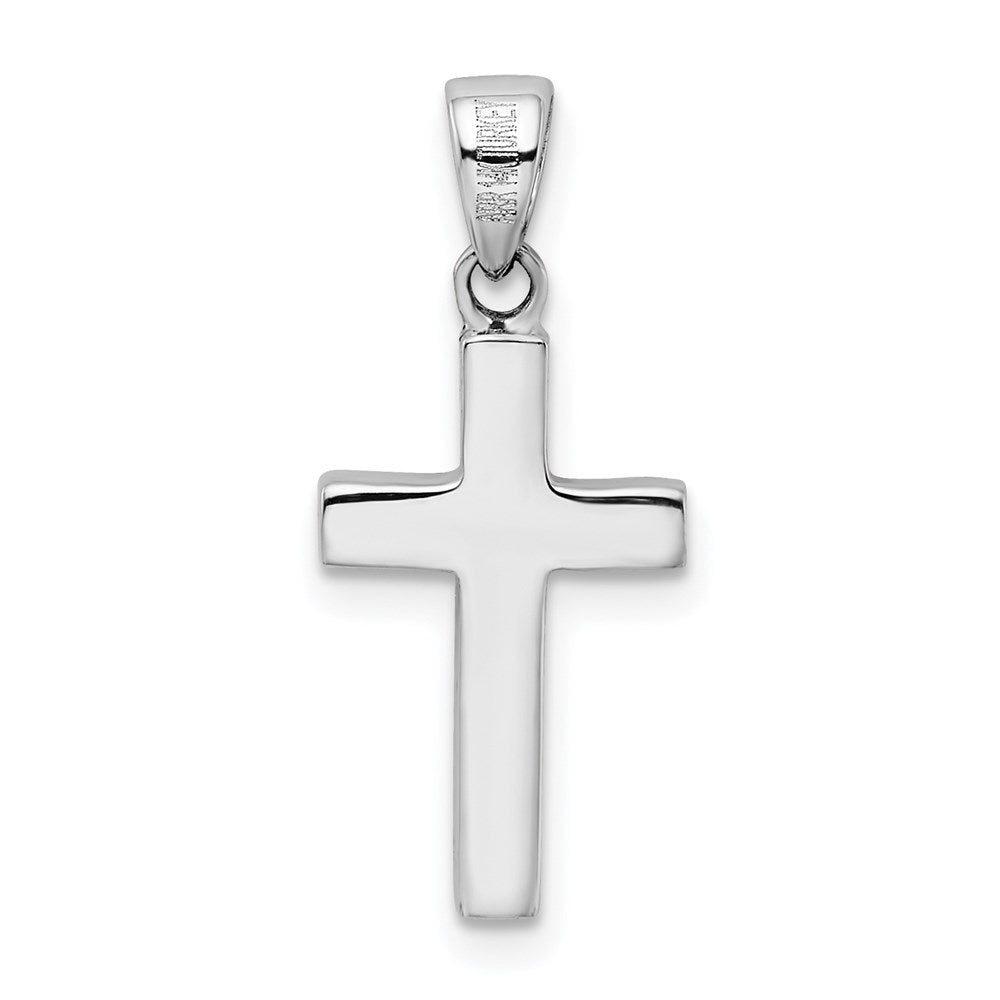 14K Weißgold Kreuz Anhänger