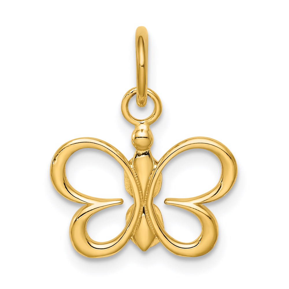 14K Gelbgold Schmetterling Anhänger