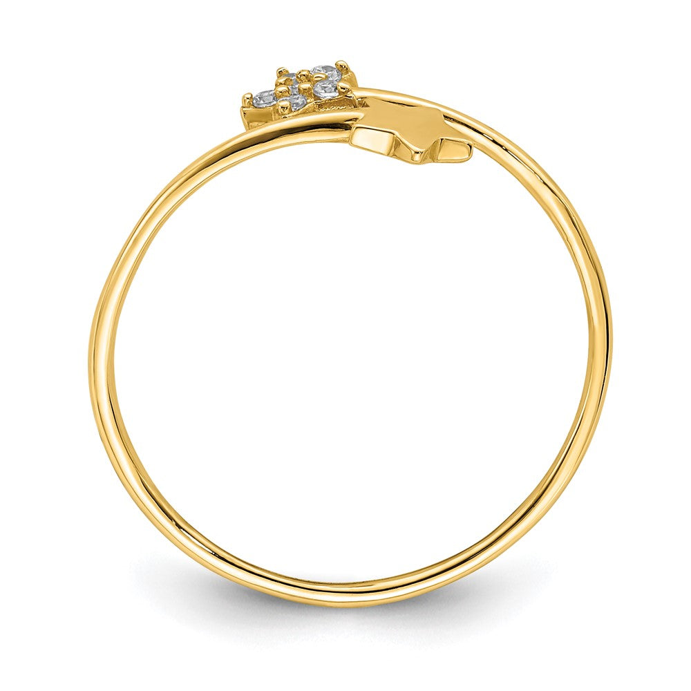 14K Gelbgold Zirkonia Stern Ring