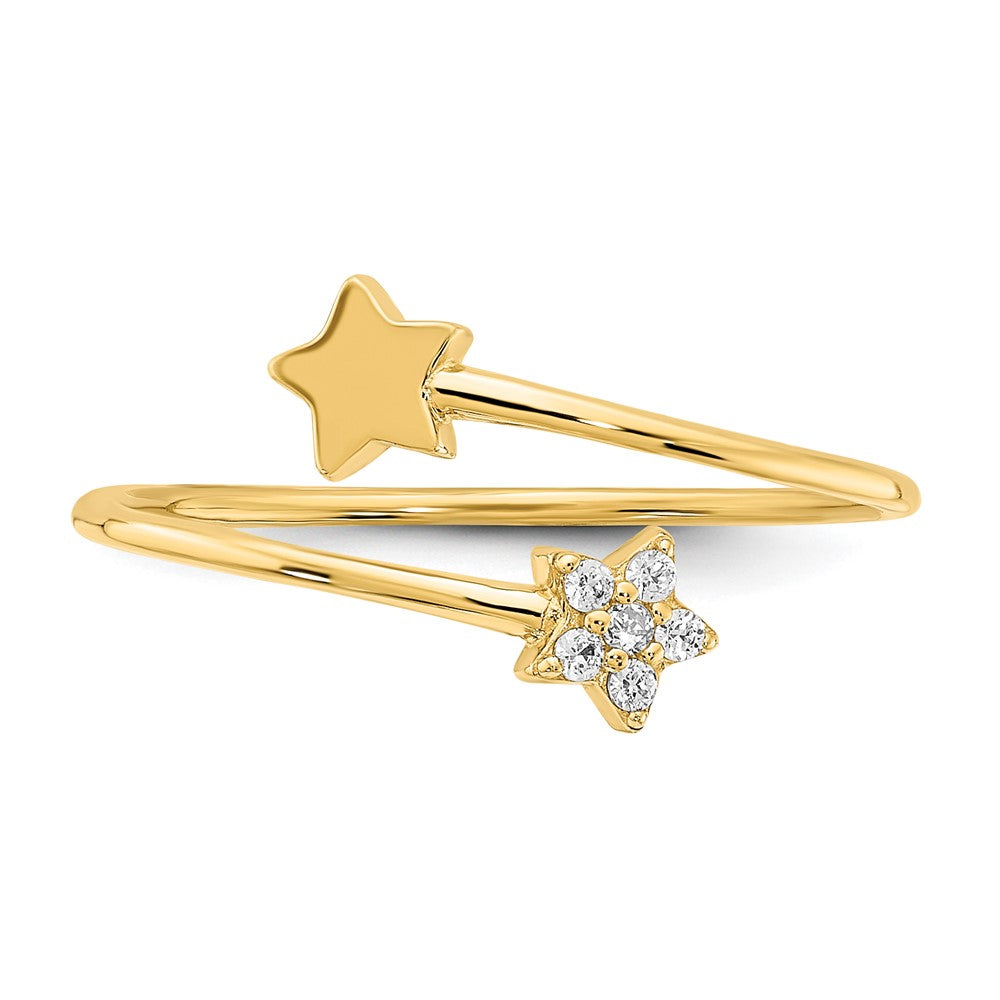 14K Gelbgold Zirkonia Stern Ring