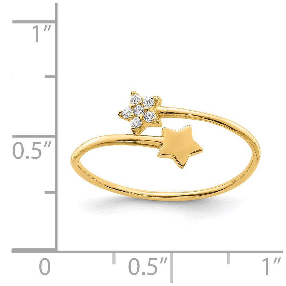 14K Gelbgold Zirkonia Stern Ring