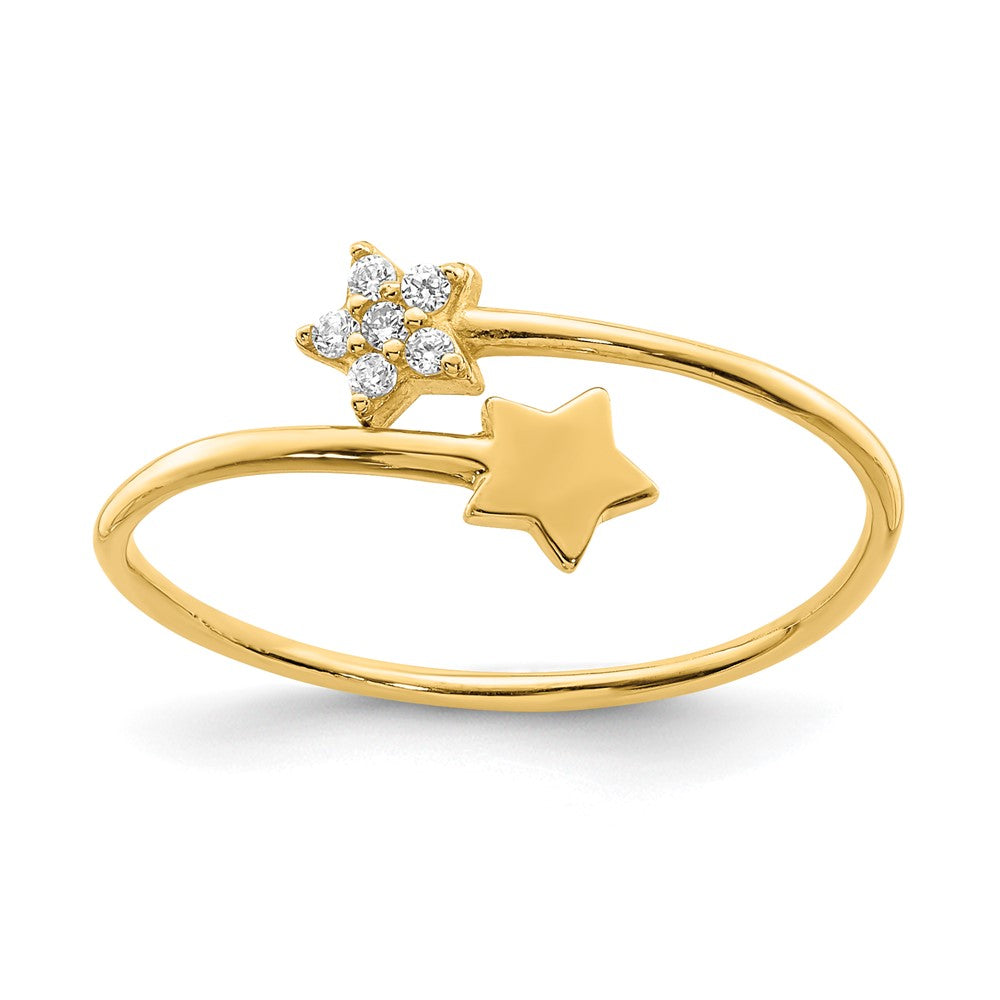 14K Gelbgold Zirkonia Stern Ring