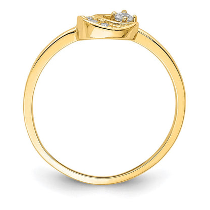 14K Gelbgold Zirkonia Mond Ring