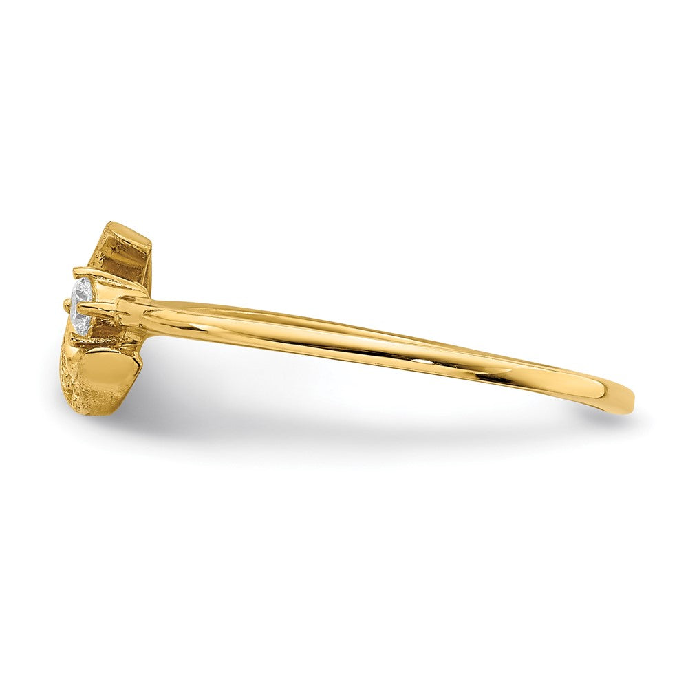 14K Gelbgold Zirkonia Mond Ring
