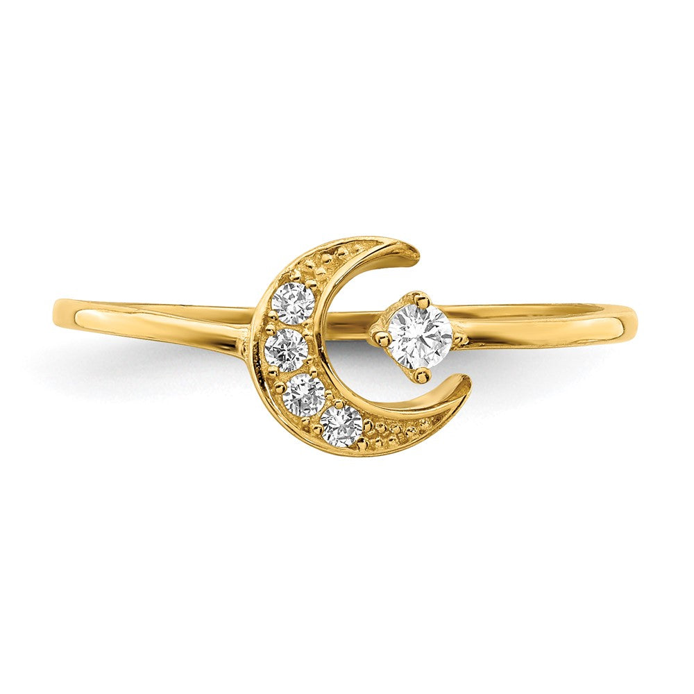 14K Gelbgold Zirkonia Mond Ring