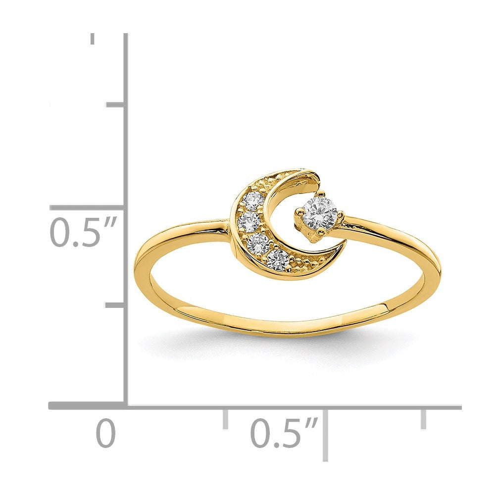 14K Gelbgold Zirkonia Mond Ring