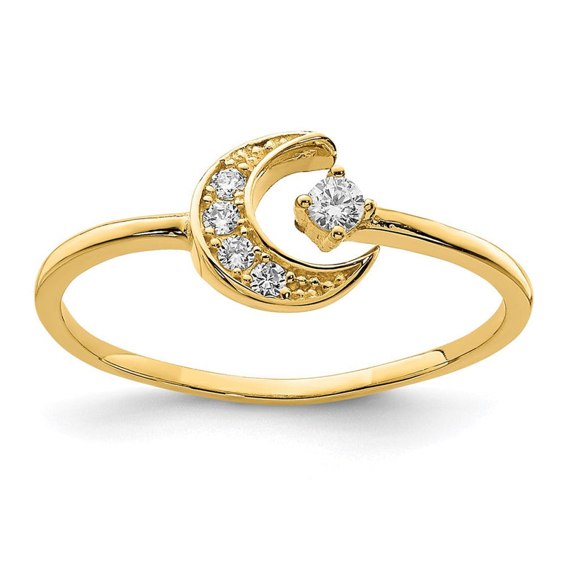 14K Gelbgold Zirkonia Mond Ring