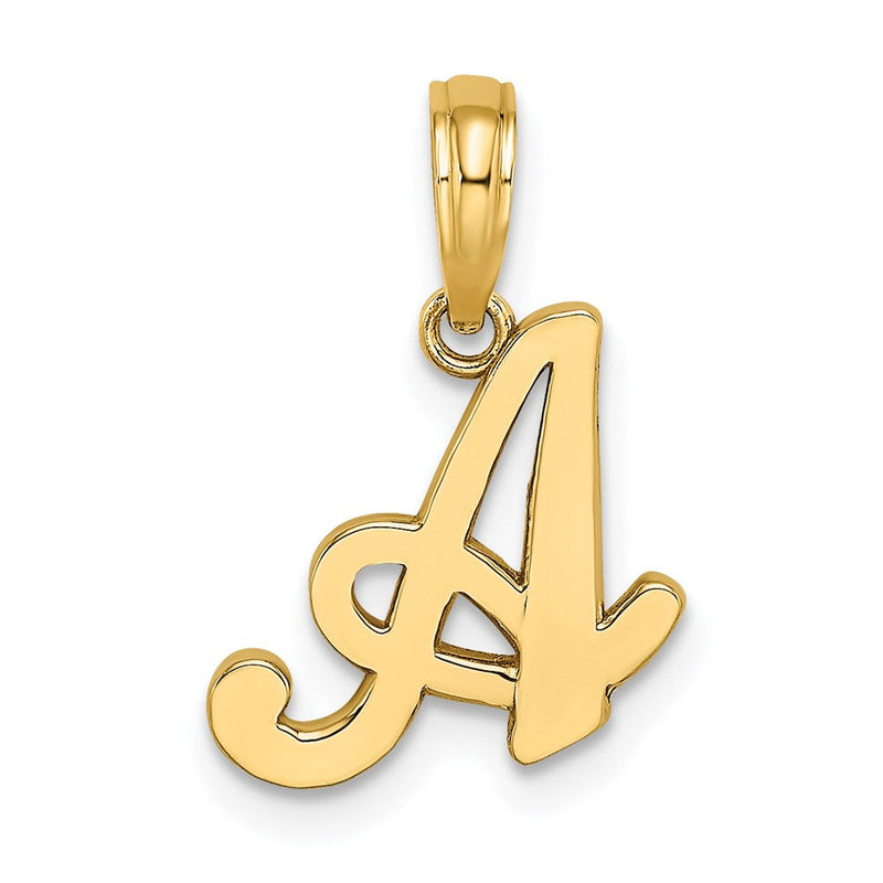 14K Gelbgold 14ky Schreibschrift Buchstabe A Initiale Anhänger