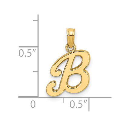 14K Gelbgold Anhänger mit Initiale „B" in Schreibschrift