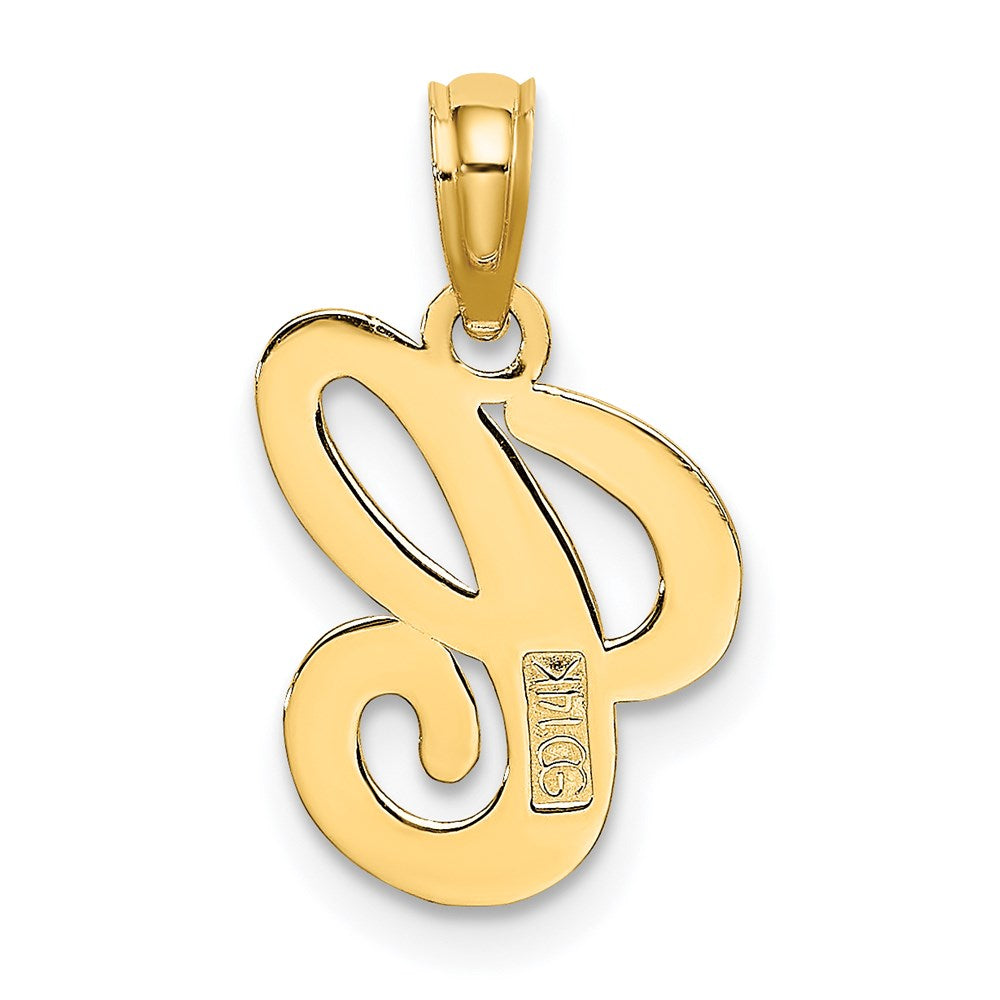 14K Gelbgold 14ky Schreibschrift Buchstabe C Initiale Anhänger