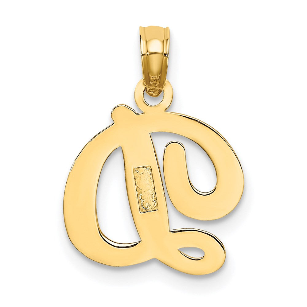 14K Gelbgold Schreibschrift-Buchstabe „D" Initial-Anhänger