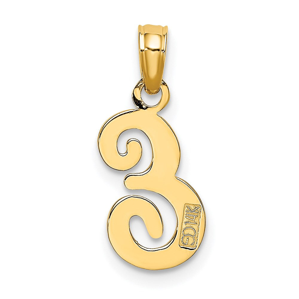 14K Gelbgold 14ky Schreibschrift Buchstabe E Initiale Anhänger