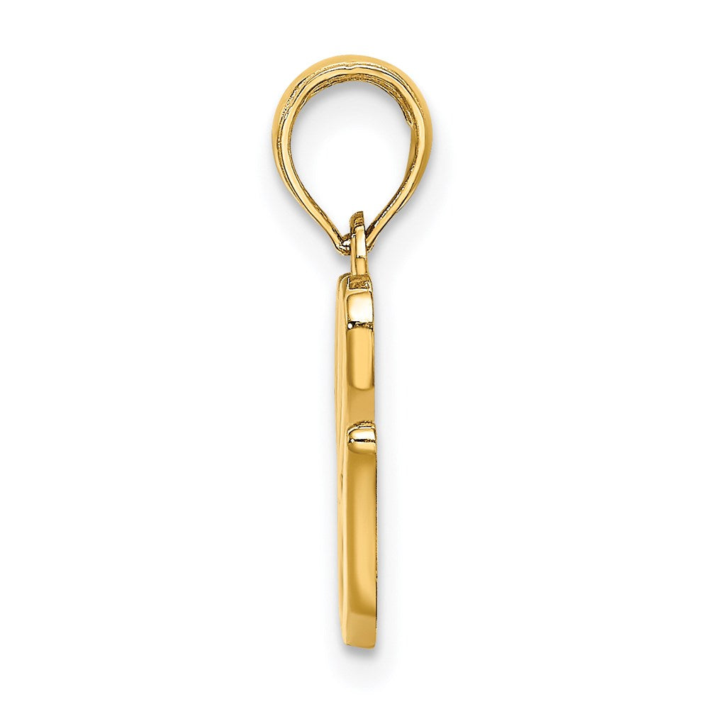 14K Gelbgold Initial-Anhänger mit Schreibschrift-Buchstabe „G“