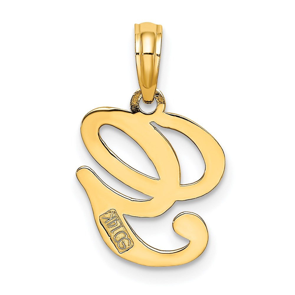 14K Gelbgold Initial-Anhänger mit Schreibschrift-Buchstabe „G“