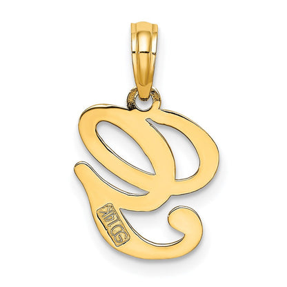 14K Gelbgold Initial-Anhänger mit Schreibschrift-Buchstabe „G“