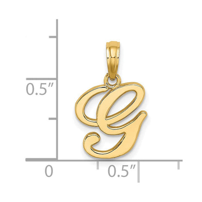 14K Gelbgold Initial-Anhänger mit Schreibschrift-Buchstabe „G“