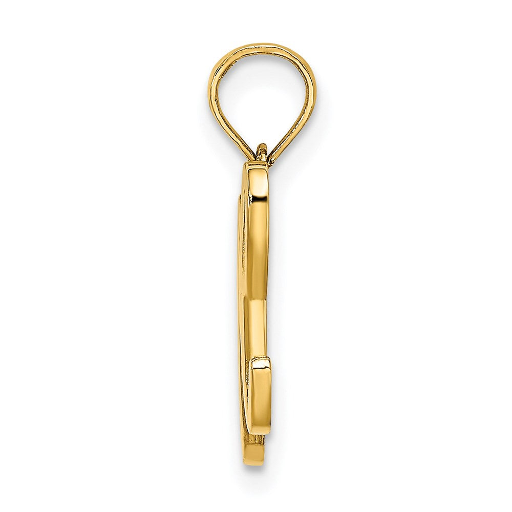 14K Gelbgold Script-Buchstabe „H" Initial-Anhänger