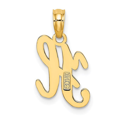 14K Gelbgold Script-Buchstabe „H" Initial-Anhänger