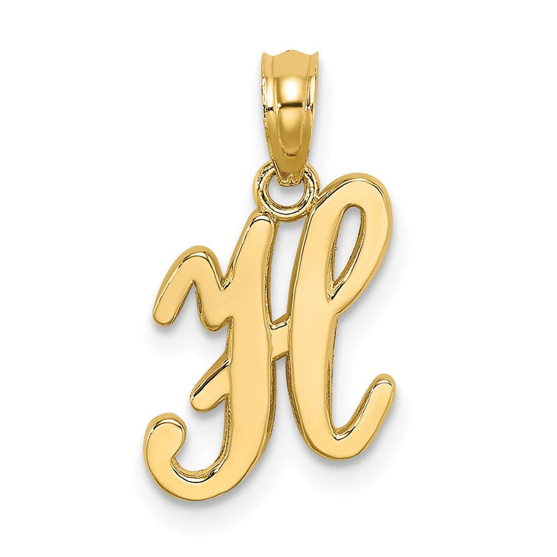 14K Gelbgold Script-Buchstabe „H" Initial-Anhänger