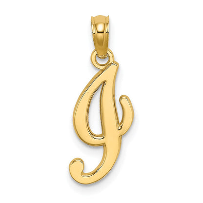 14K Gelbgold 14ky Schreibschrift Buchstabe I Initiale Anhänger