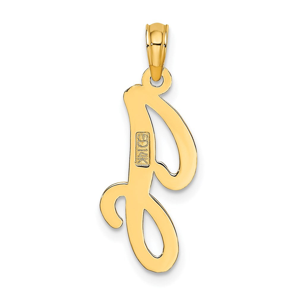 14K Gelbgold 14ky Schreibschrift Buchstabe J Initiale Anhänger