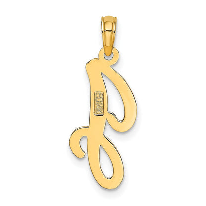 14K Gelbgold 14ky Schreibschrift Buchstabe J Initiale Anhänger