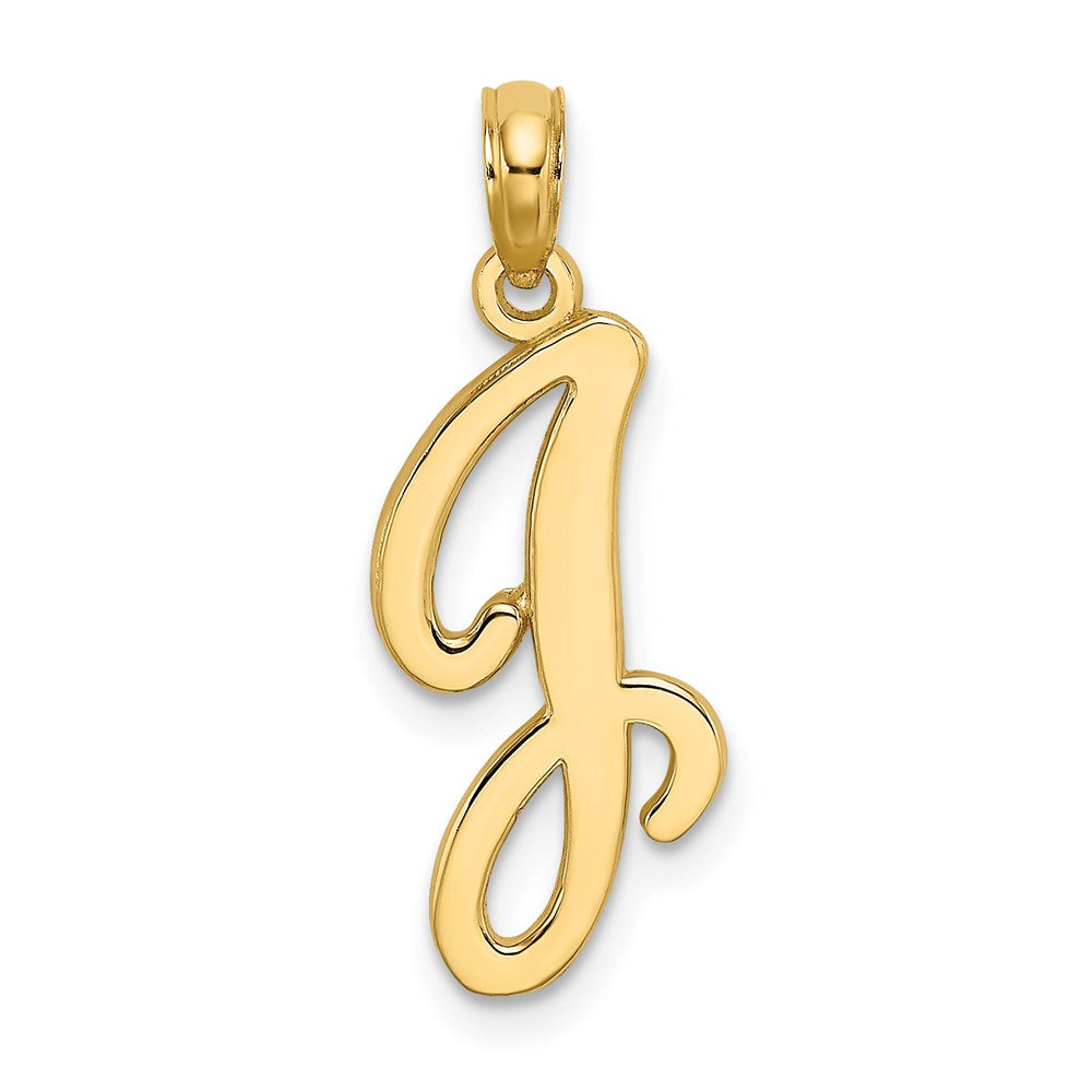 14K Gelbgold 14ky Schreibschrift Buchstabe J Initiale Anhänger