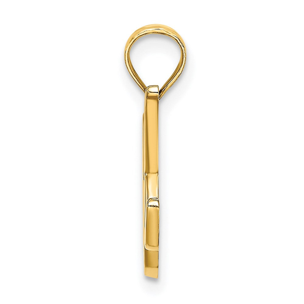 14K Gelbgold Schreibschrift-Buchstabe K Initial-Anhänger