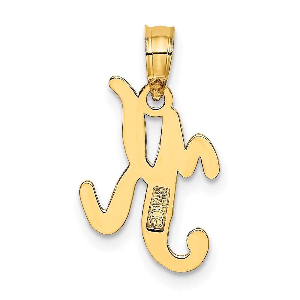 14K Gelbgold Schreibschrift-Buchstabe K Initial-Anhänger
