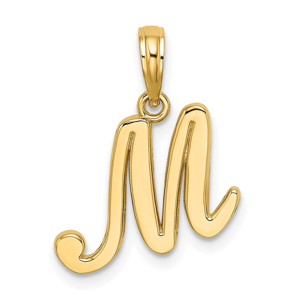 Initial-Anhänger Buchstabe „M“ in Schreibschrift aus 14K Gelbgold