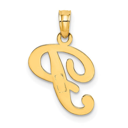 14K Gelbgold 14ky Schreibschrift Buchstabe P Initiale Anhänger